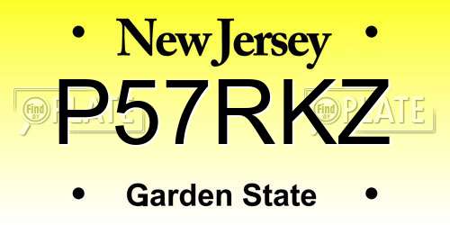 P57RKZ New Jersey License Plate