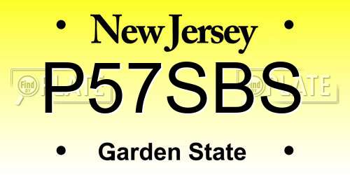 P57SBS New Jersey License Plate