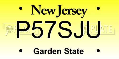 P57SJU New Jersey License Plate