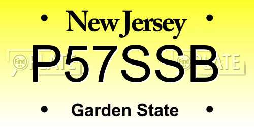 P57SSB New Jersey License Plate