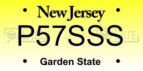 P57SSS New Jersey License Plate