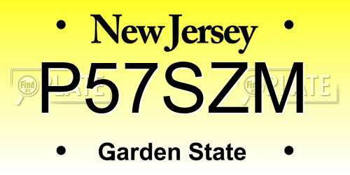 P57SZM New Jersey License Plate