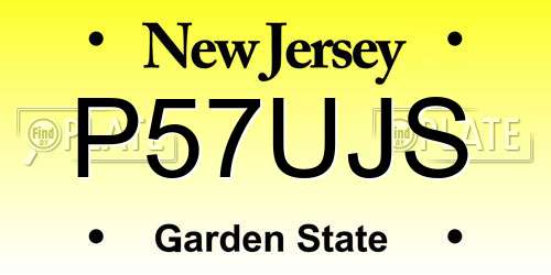 P57UJS New Jersey License Plate