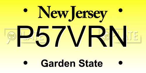 P57VRN New Jersey License Plate
