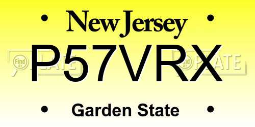 P57VRX New Jersey License Plate