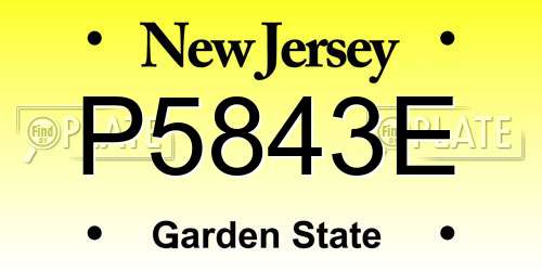 P5843E New Jersey License Plate