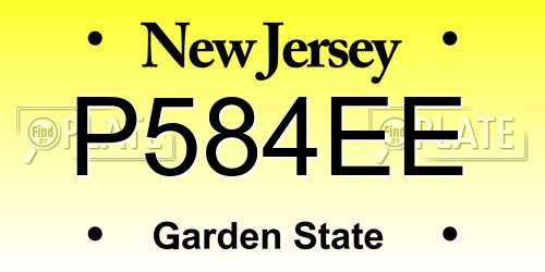 P584EE New Jersey License Plate