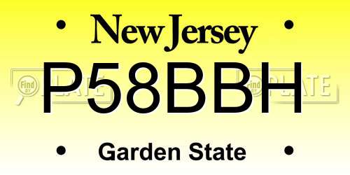P58BBH New Jersey License Plate