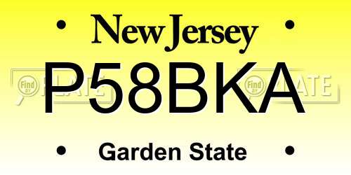 P58BKA New Jersey License Plate