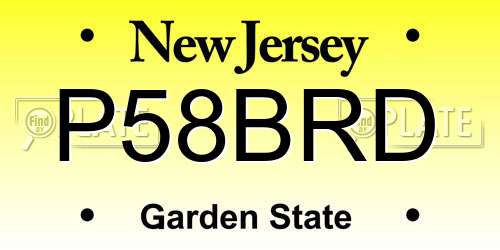 P58BRD New Jersey License Plate