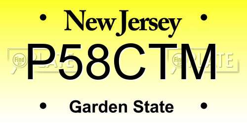 P58CTM New Jersey License Plate