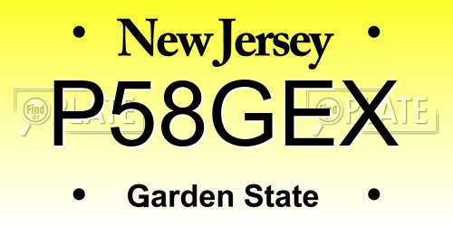 P58GEX New Jersey License Plate