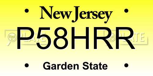 P58HRR New Jersey License Plate
