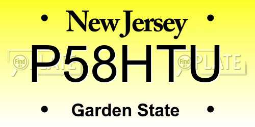 P58HTU New Jersey License Plate