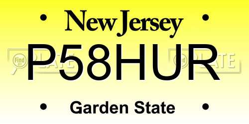 P58HUR New Jersey License Plate