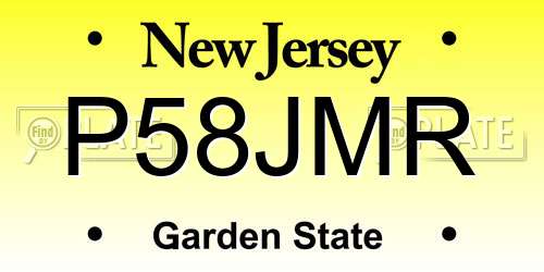 P58JMR New Jersey License Plate