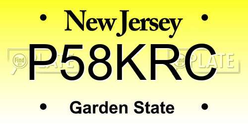 P58KRC New Jersey License Plate
