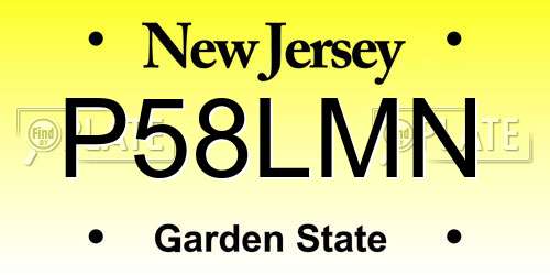 P58LMN New Jersey License Plate