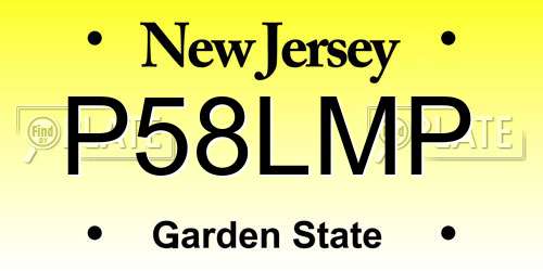 P58LMP New Jersey License Plate