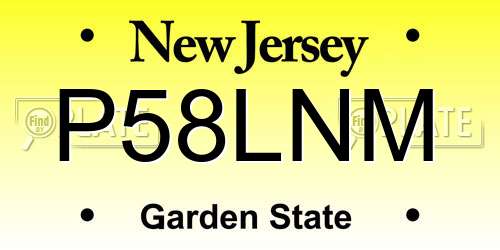 P58LNM New Jersey License Plate