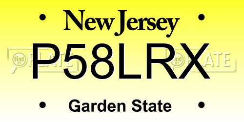 P58LRX New Jersey License Plate