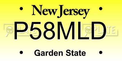 P58MLD New Jersey License Plate
