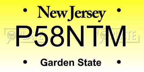 P58NTM New Jersey License Plate