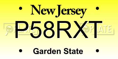 P58RXT New Jersey License Plate