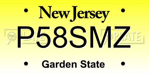 P58SMZ New Jersey License Plate