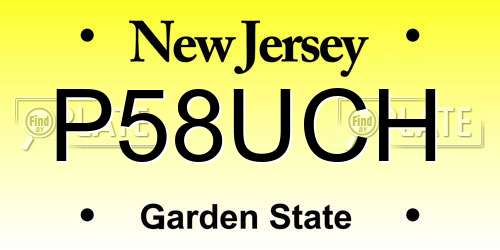 P58UCH New Jersey License Plate