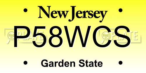P58WCS New Jersey License Plate