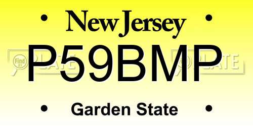 P59BMP New Jersey License Plate