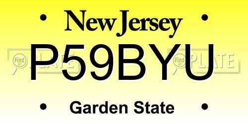 P59BYU New Jersey License Plate