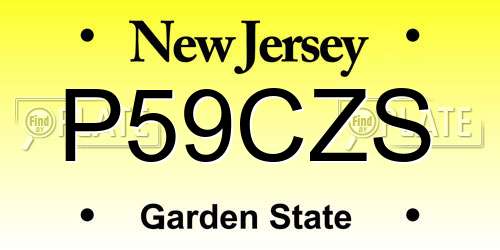 P59CZS New Jersey License Plate