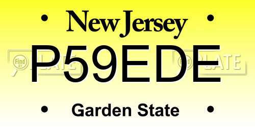 P59EDE New Jersey License Plate