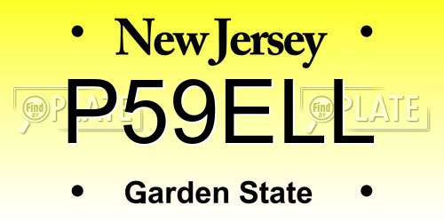 P59ELL New Jersey License Plate