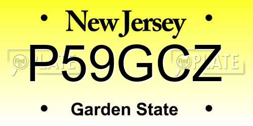P59GCZ New Jersey License Plate