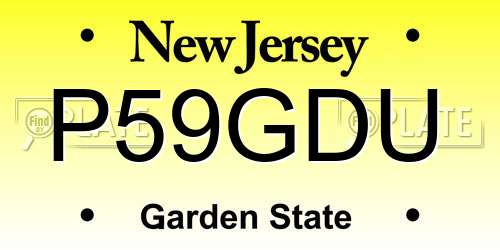 P59GDU New Jersey License Plate