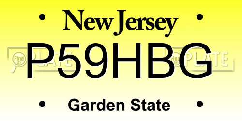 P59HBG New Jersey License Plate