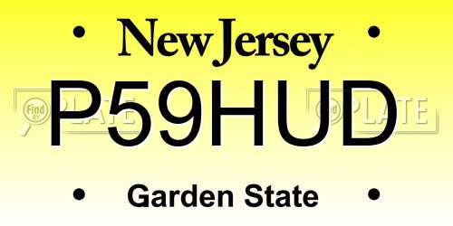 P59HUD New Jersey License Plate