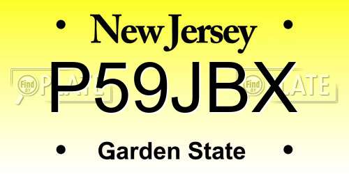 P59JBX New Jersey License Plate