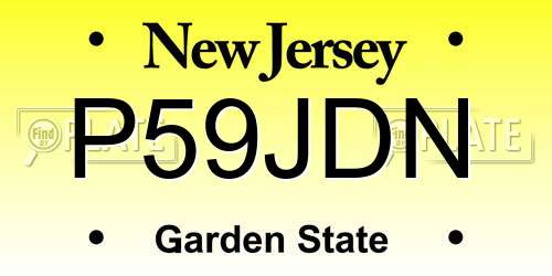 P59JDN New Jersey License Plate