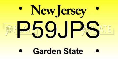 P59JPS New Jersey License Plate