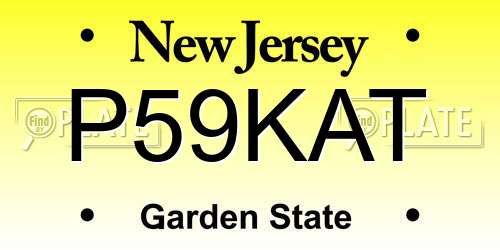 P59KAT New Jersey License Plate