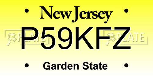 P59KFZ New Jersey License Plate