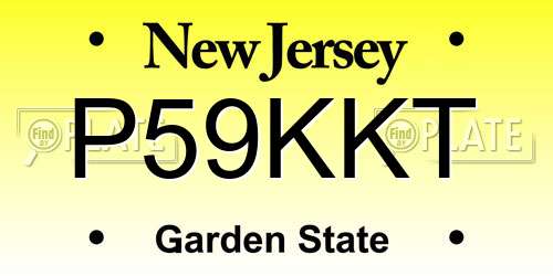 P59KKT New Jersey License Plate