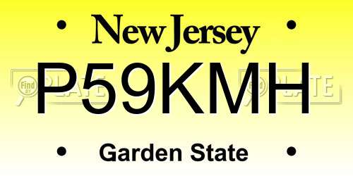 P59KMH New Jersey License Plate