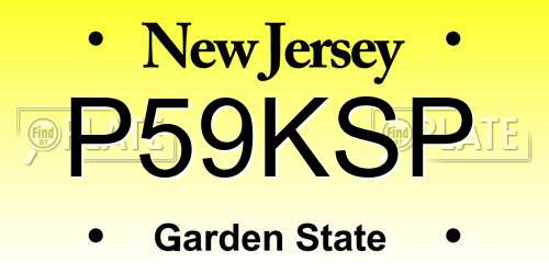 P59KSP New Jersey License Plate