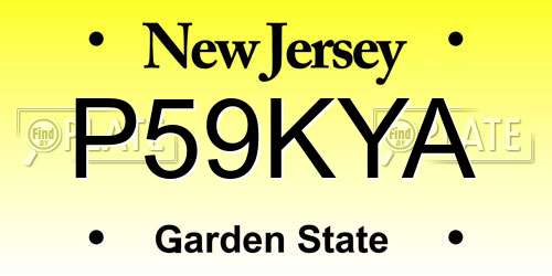 P59KYA New Jersey License Plate