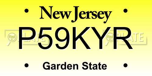 P59KYR New Jersey License Plate
